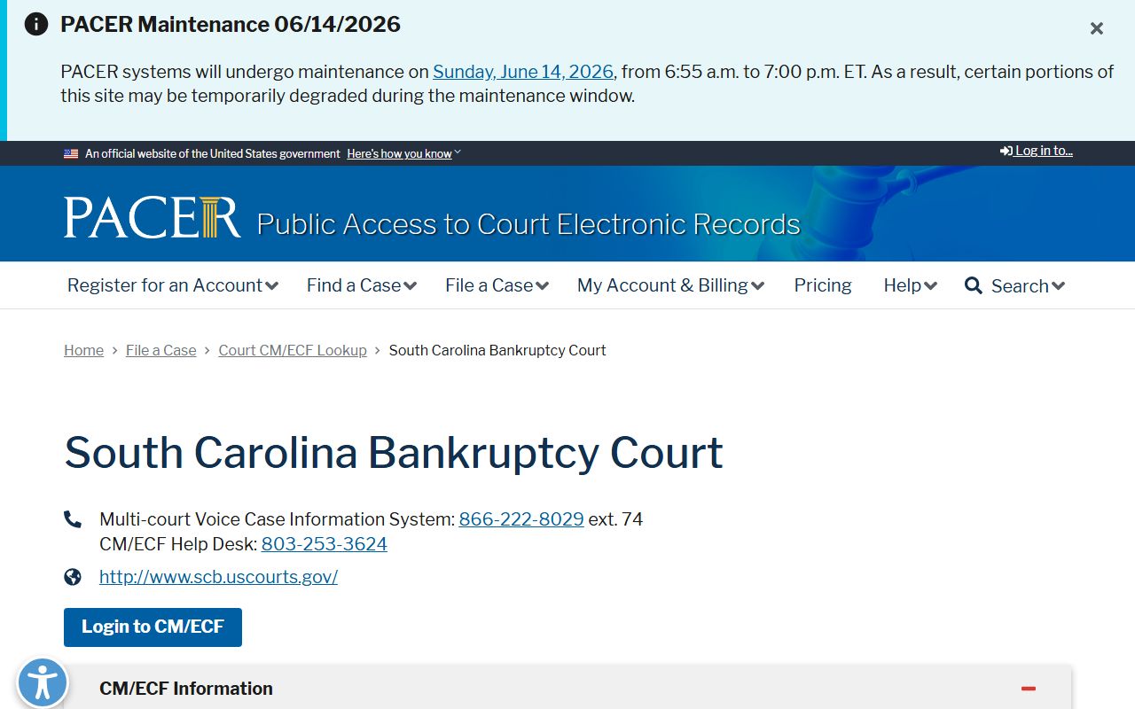 Cherokee County Circuit Court federal bankruptcy PACER lookup route