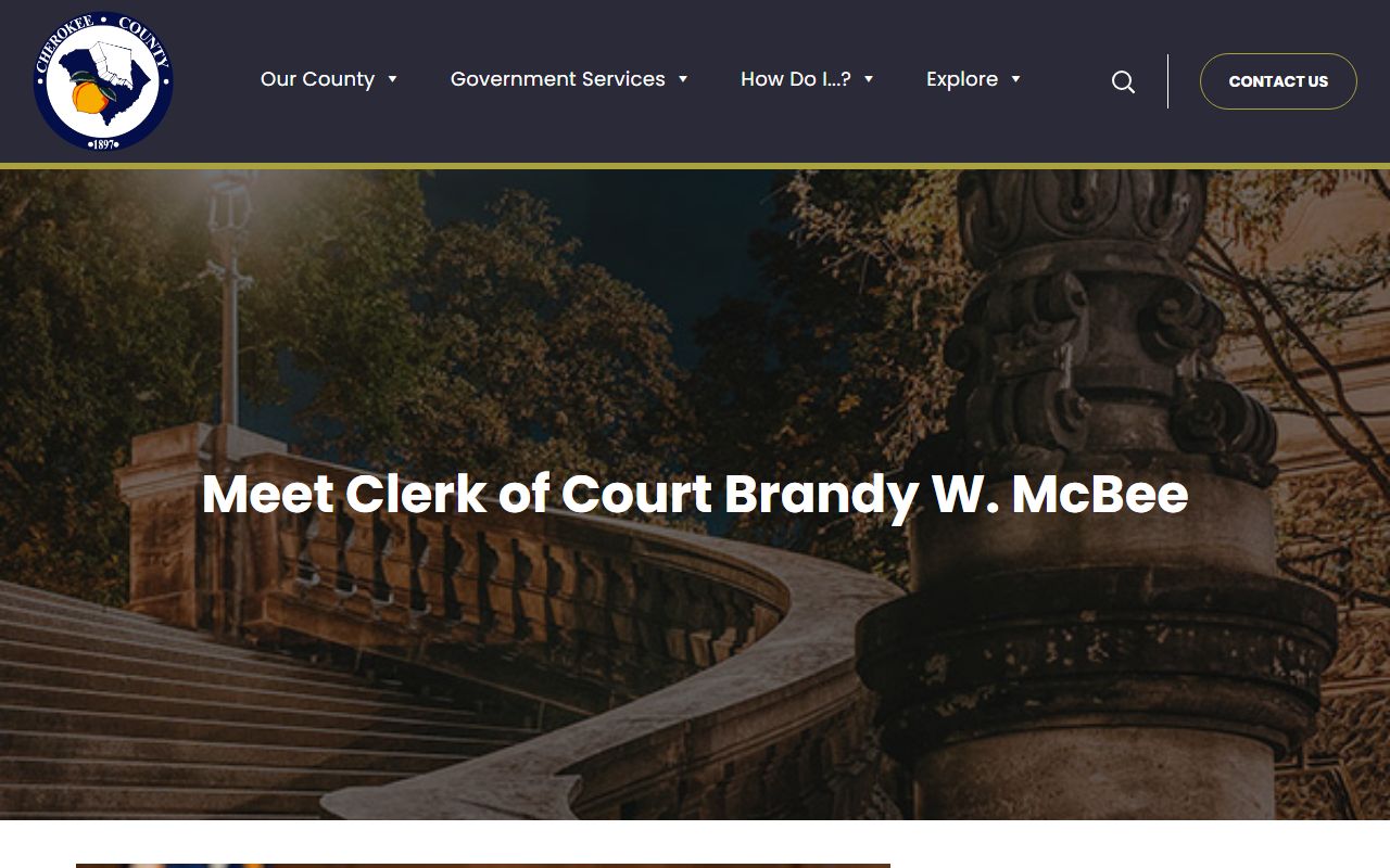 Cherokee County Clerk of Court records Meet the Clerk page