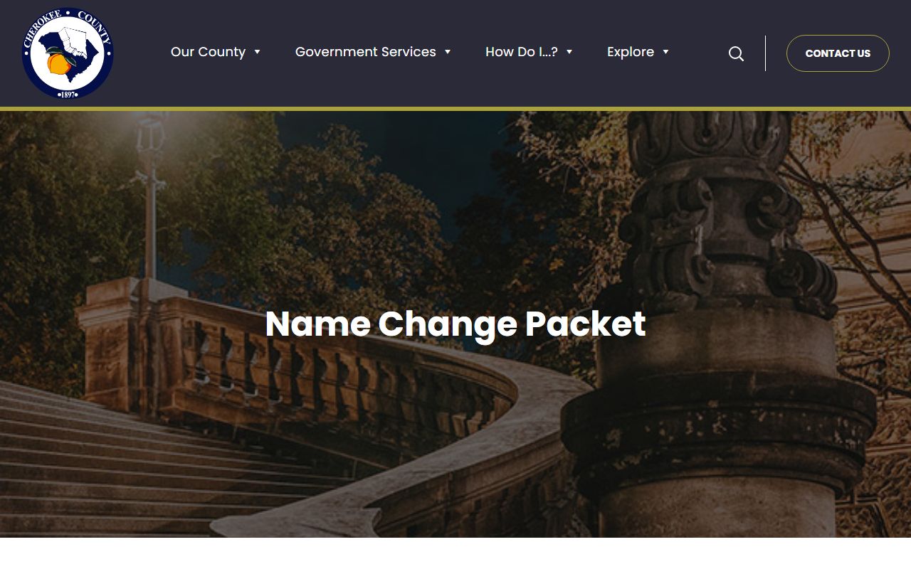 Cherokee County Clerk of Court records name change packet forms