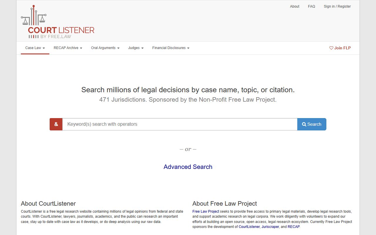 Cherokee County court dockets CourtListener search alternative