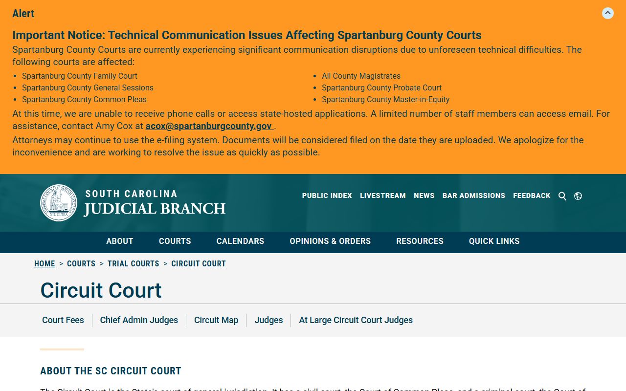 Cherokee County court records South Carolina Circuit Court overview