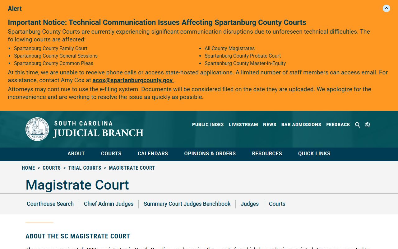 Cherokee County court records South Carolina Magistrate Court overview