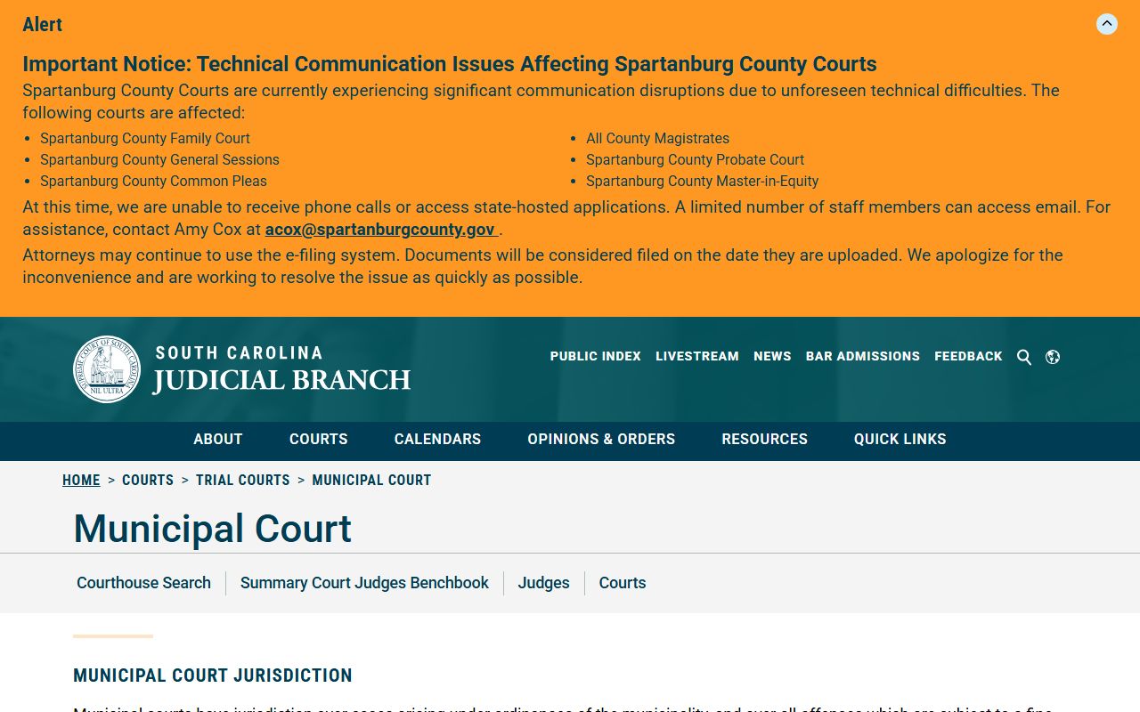 Cherokee County court records South Carolina Municipal Court overview