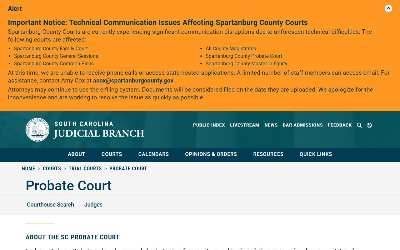 Cherokee County court records South Carolina Probate Court overview