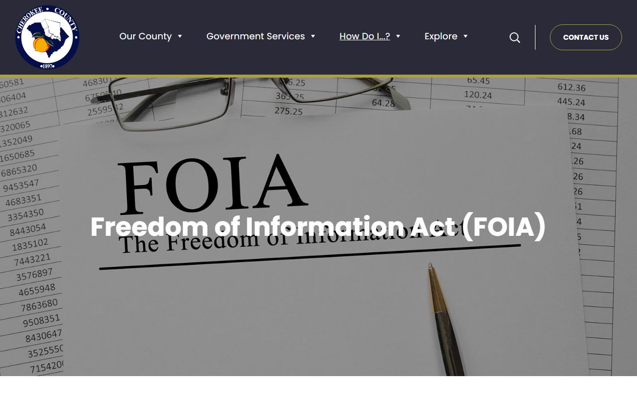 Cherokee County court records FOIA access page