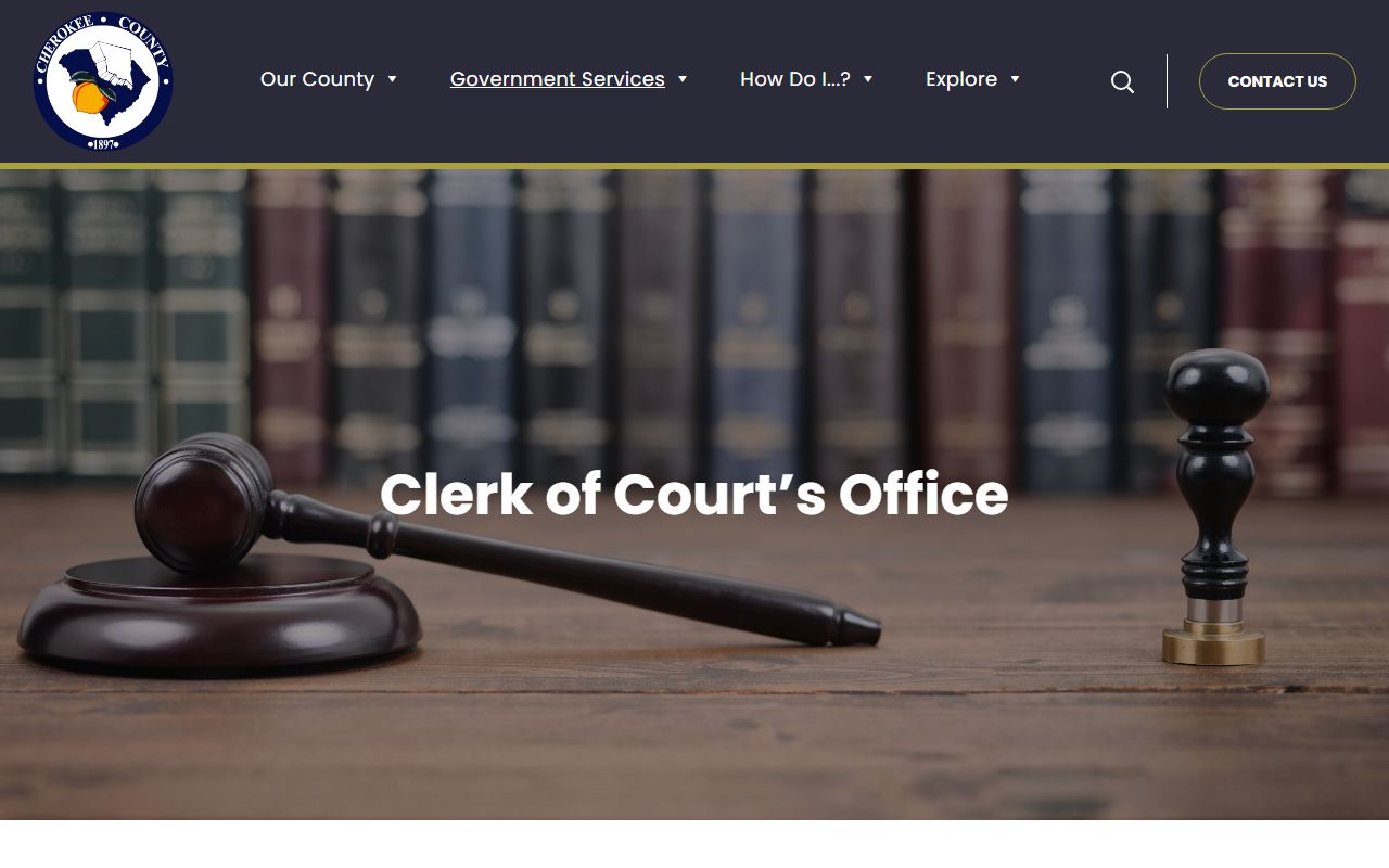 Cherokee County court records Clerk of Court office page