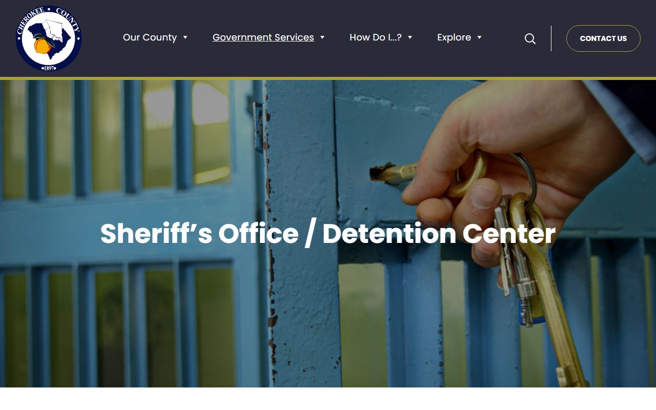 Cherokee County court records Sheriff and Detention Center page
