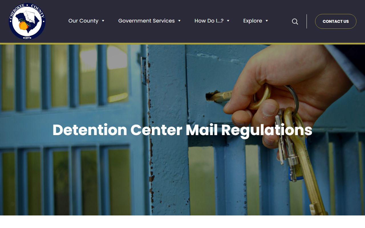 Cherokee County inmate records detention mail regulations