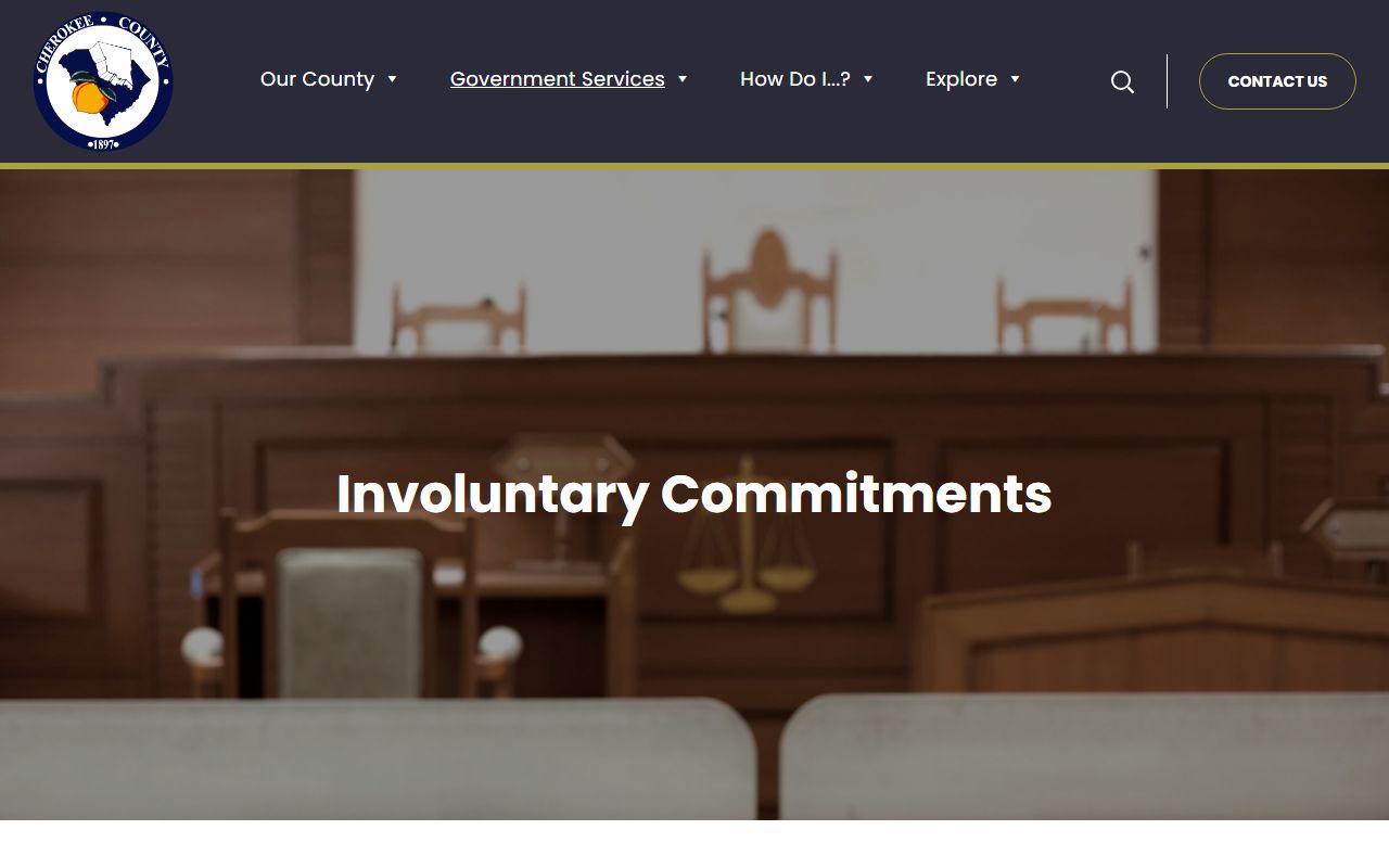 Cherokee County probate records involuntary commitment page