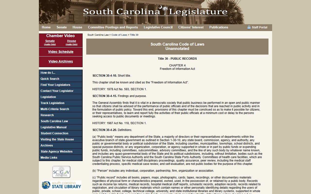 Cherokee County probate records South Carolina Freedom of Information Act
