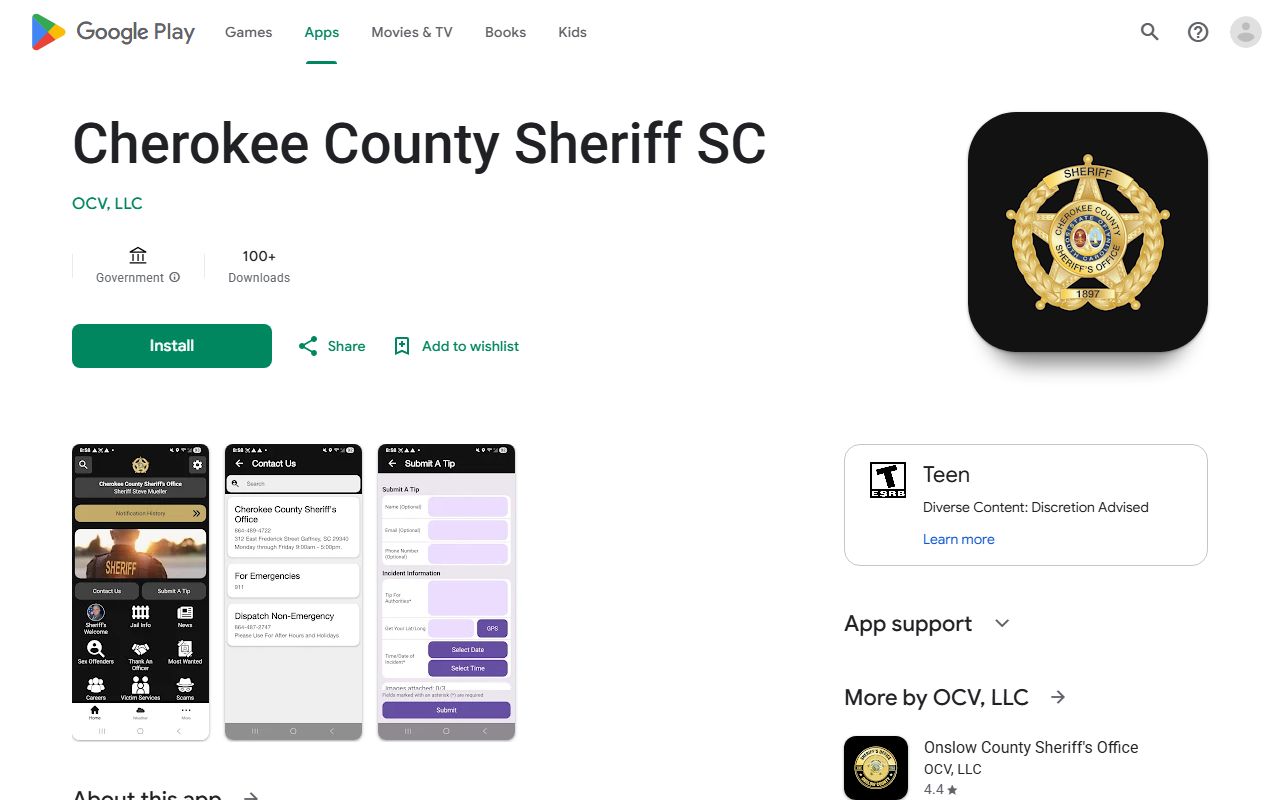 Cherokee County warrant search sheriff app listing